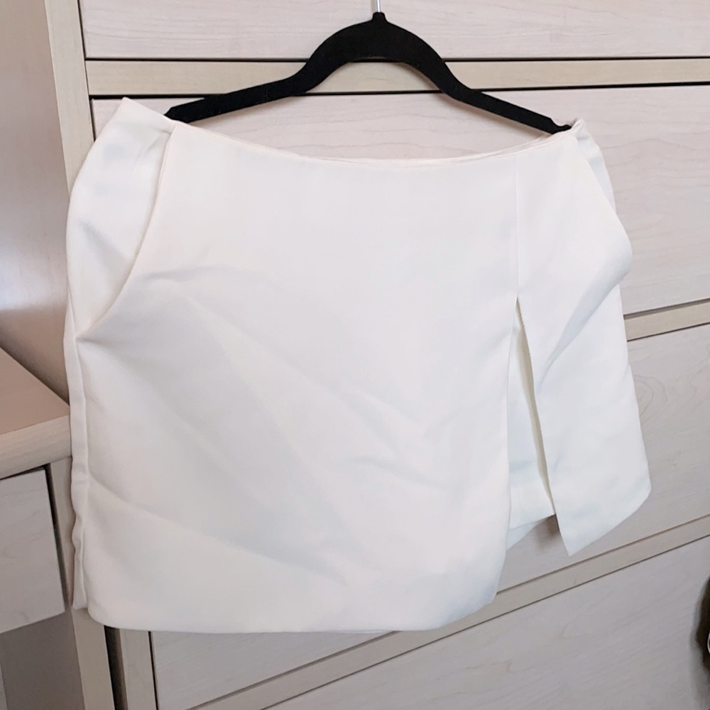 Express White Skirt with Shorts & Slit
